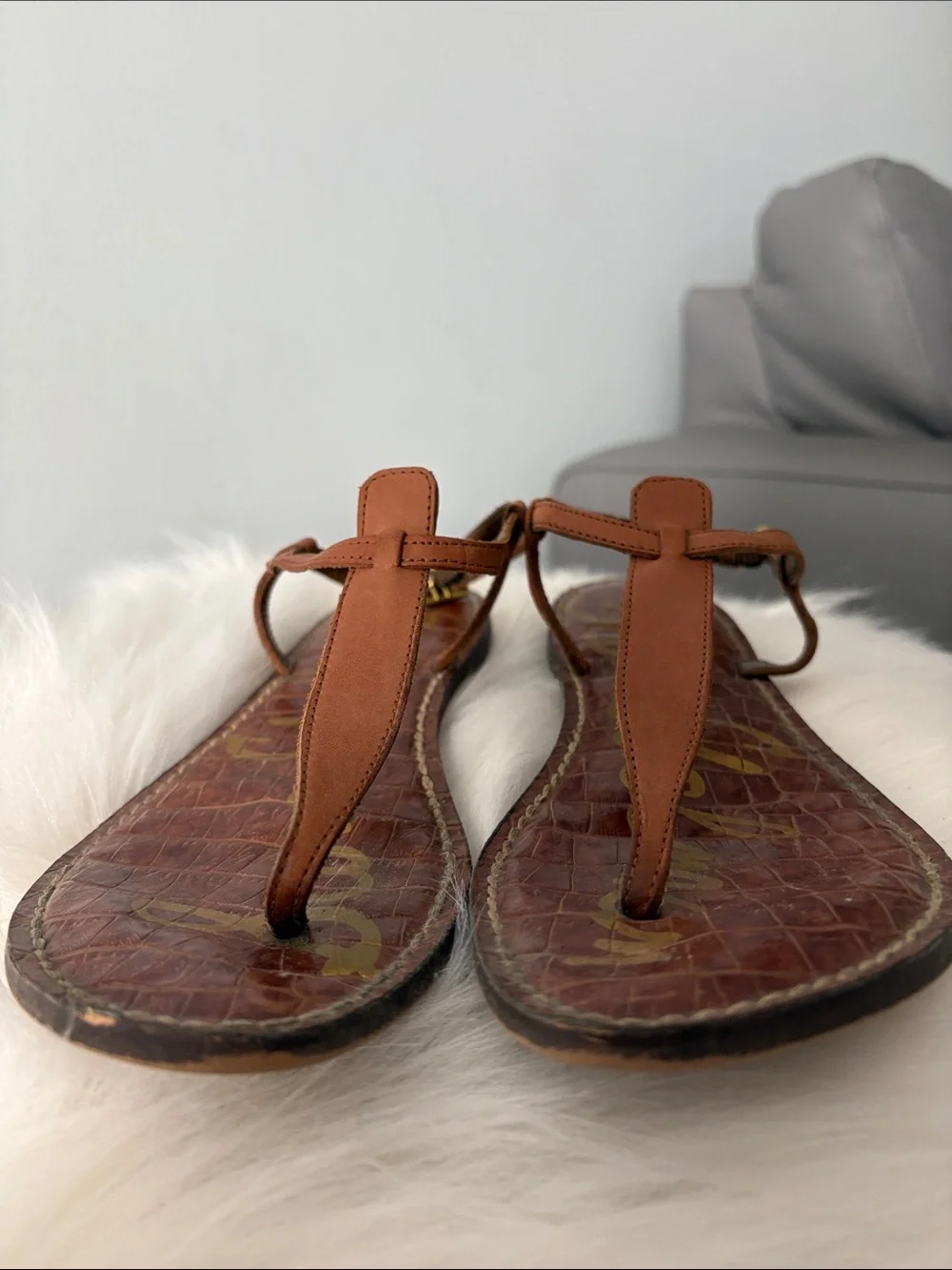 SAM EDELMAN Gigi 💯% Leather T-Strap Sandals (6.5) - Picture 11 of 11